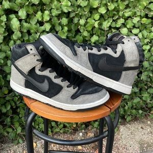 2011 NIKE SB DUNK HIGH "CLAY" Black White Gray Shadow Suede